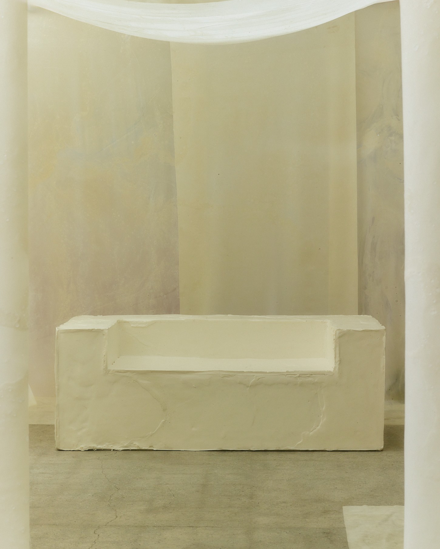 'White Utopia' by Natural Material Studio — A cream-colored bioplastic bathtub dominates this niche within the White Utopia exhibition.