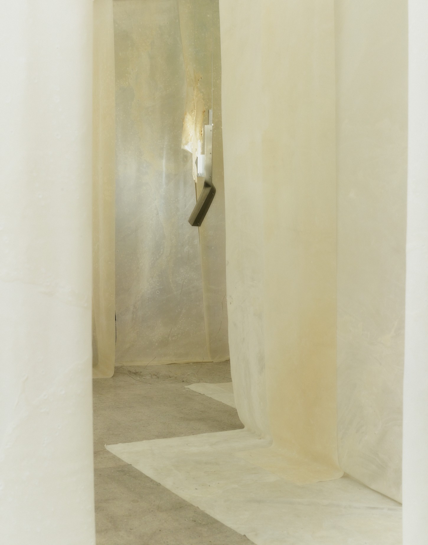 'White Utopia' by Natural Material Studio — A threshold view into the walk-in wardrobe reveals the sculptural qualities of Procel bioplastic.