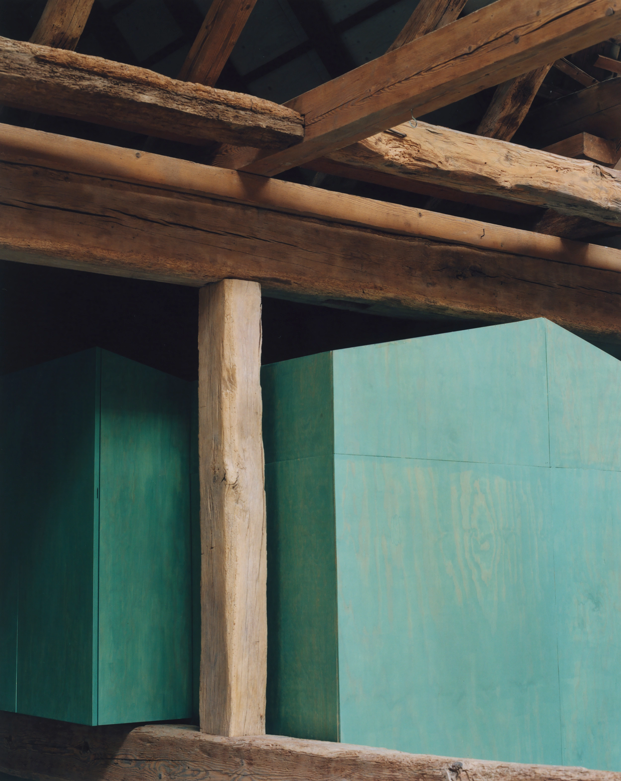 Erika and Willi's Barn by Piertzovanis Toews — A threshold moment between vernacular timber structure and contemporary intervention.