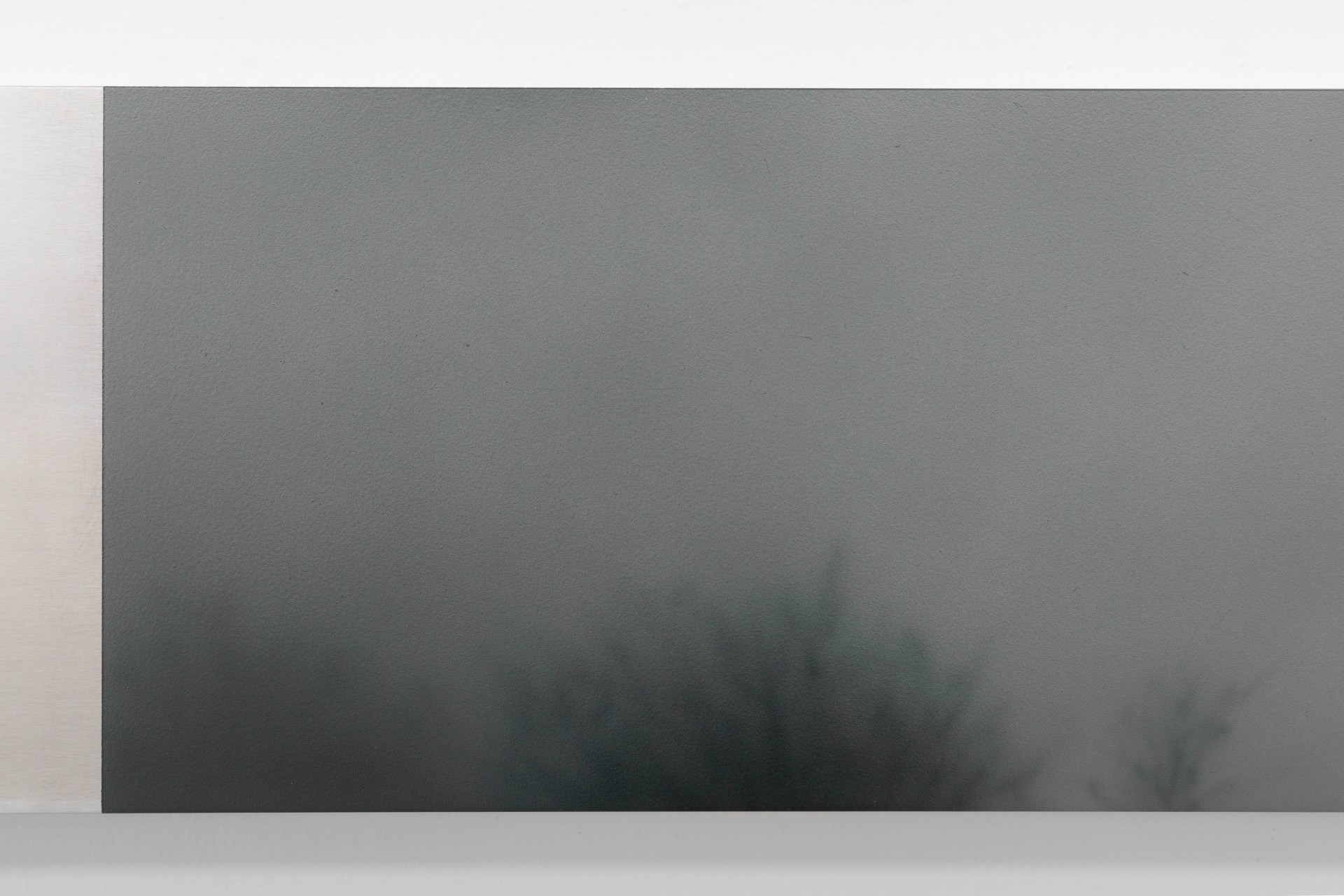 Offline Body by Myungchan Kim at dive.seoul — A translucent human silhouette rendered in charcoal tones dissolves into pure black at the lower register, creating a gradient effect from figure to void.