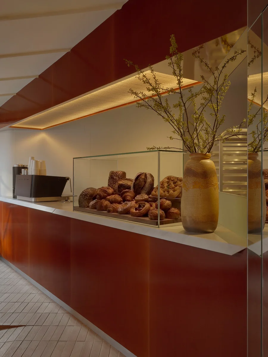 Diljān Afghan Bakery by New Body — Brooklyn Heights, New York City: garolite, aluminum and handmade paper in a Brooklyn Heights storefront
