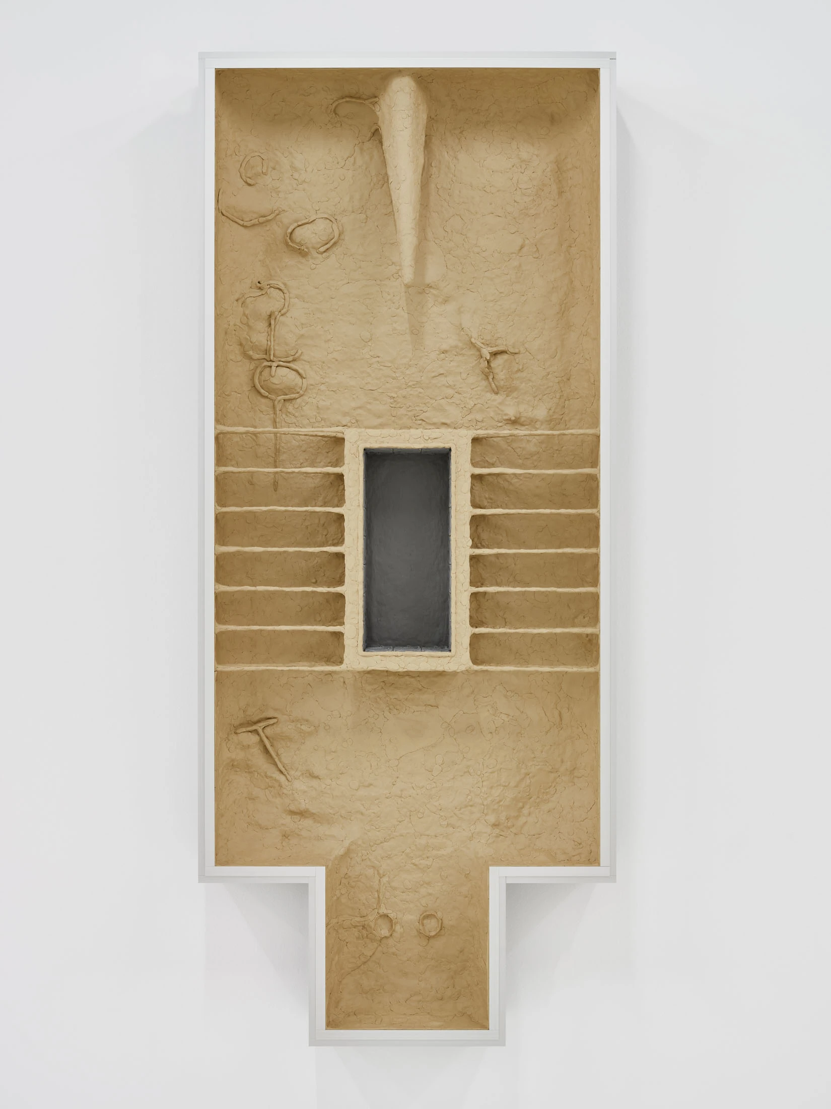 Door of Hearing by Frederik Exner at Le Parvis Ibos, France, polyurethane foam frog sculptures, Chest works, gnomon needle, photographed by J. C. Lett