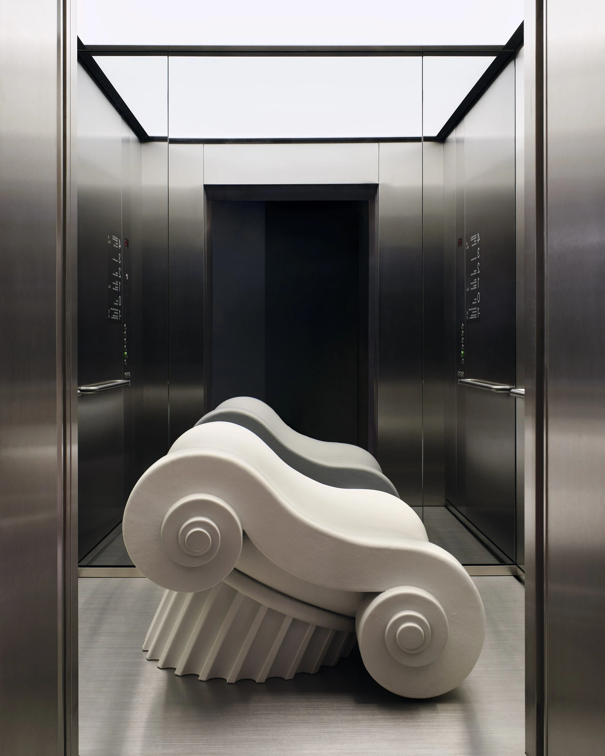 Fashion Floors at Globus Basel by Tutto Bene, Basel Switzerland, art nouveau department store, illuminated column frame, Collector's Apartment, photographed by Ludovic Balay