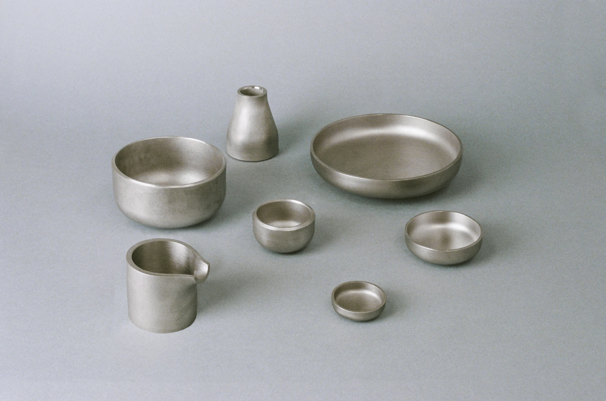 Off-Shelf Collection by Guberan Studio, Lausanne Switzerland, 316L stainless steel tableware, industrial components, L'Appart restaurant, photographed by Jasmine Deporta