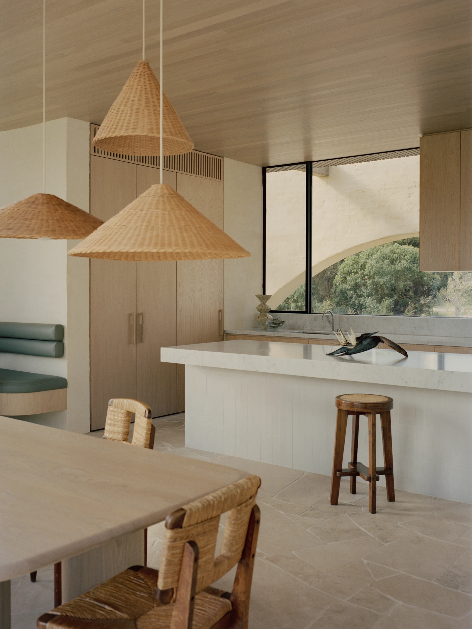 Wildcoast House by Pandolfini Architects, Mornington Peninsula Victoria Australia, three blade walls, recycled D-grade brick, Moonah timber, coastal landscape, photographed by Tasha Tylee