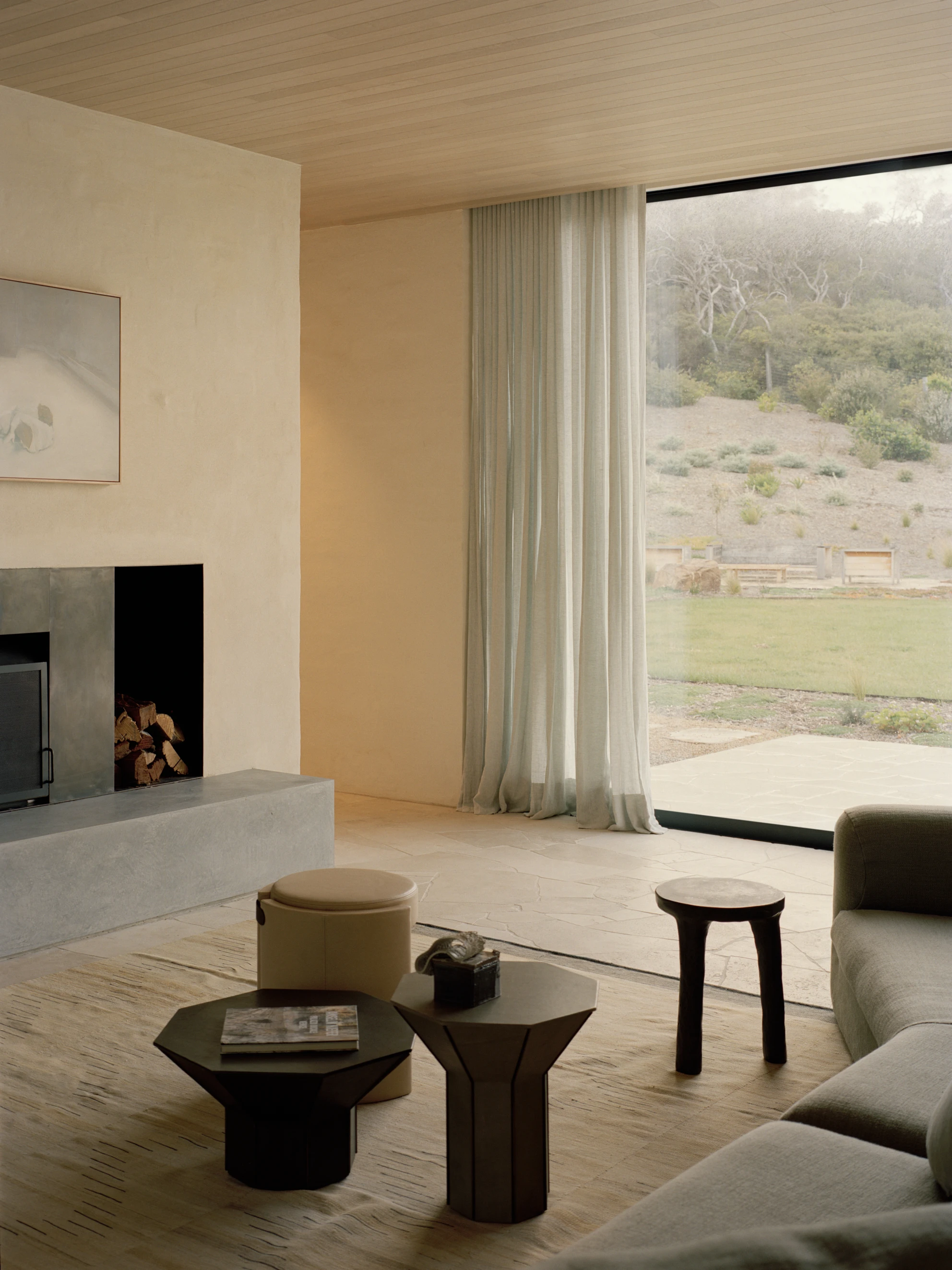 Wildcoast House by Pandolfini Architects, Mornington Peninsula Victoria Australia, three blade walls, recycled D-grade brick, Moonah timber, coastal landscape, photographed by Tasha Tylee