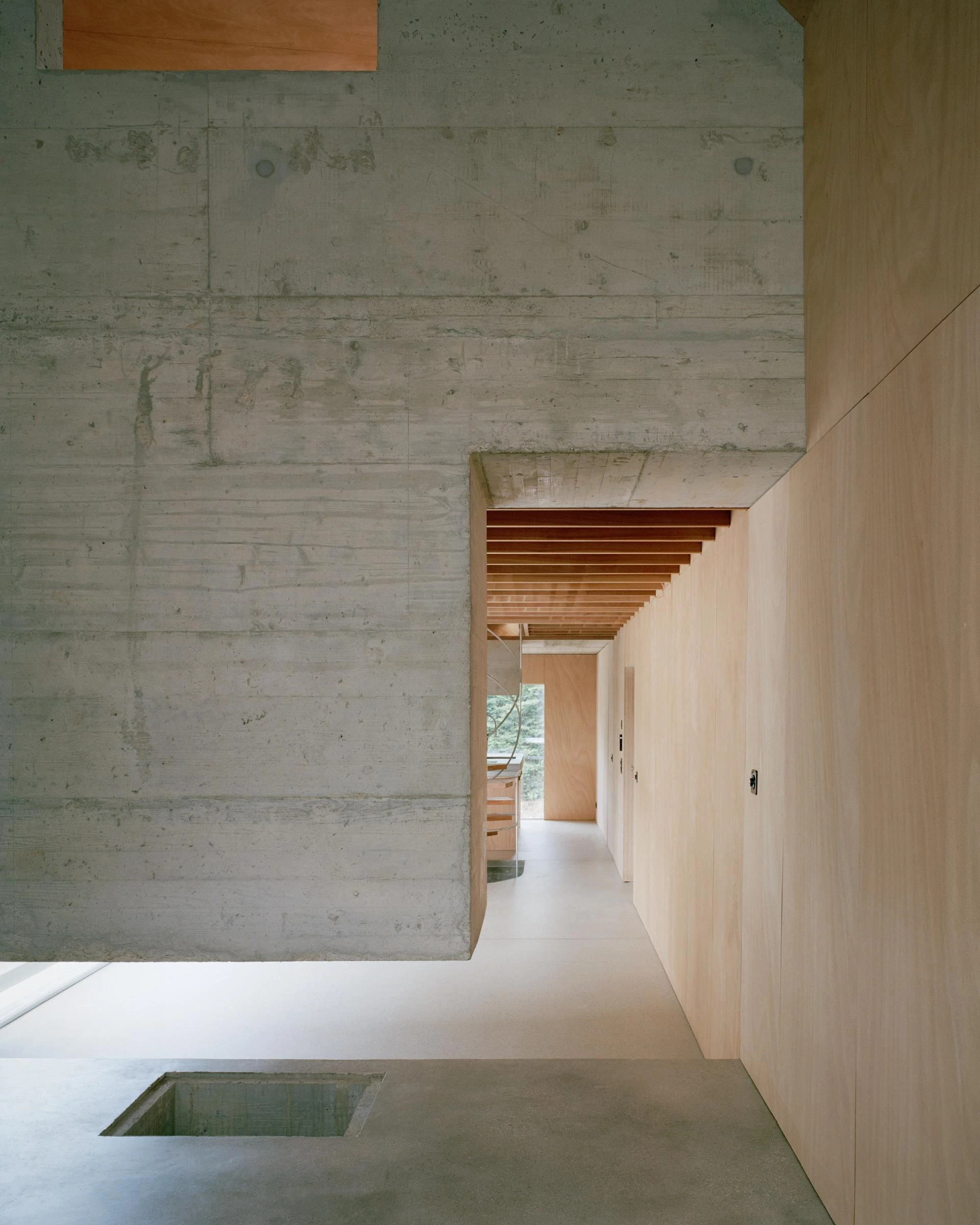 Villa M by Leopold Banchini Architects, Geneva Switzerland, board-formed concrete villa, reflecting water basin, Lake Geneva, Rory Gardiner