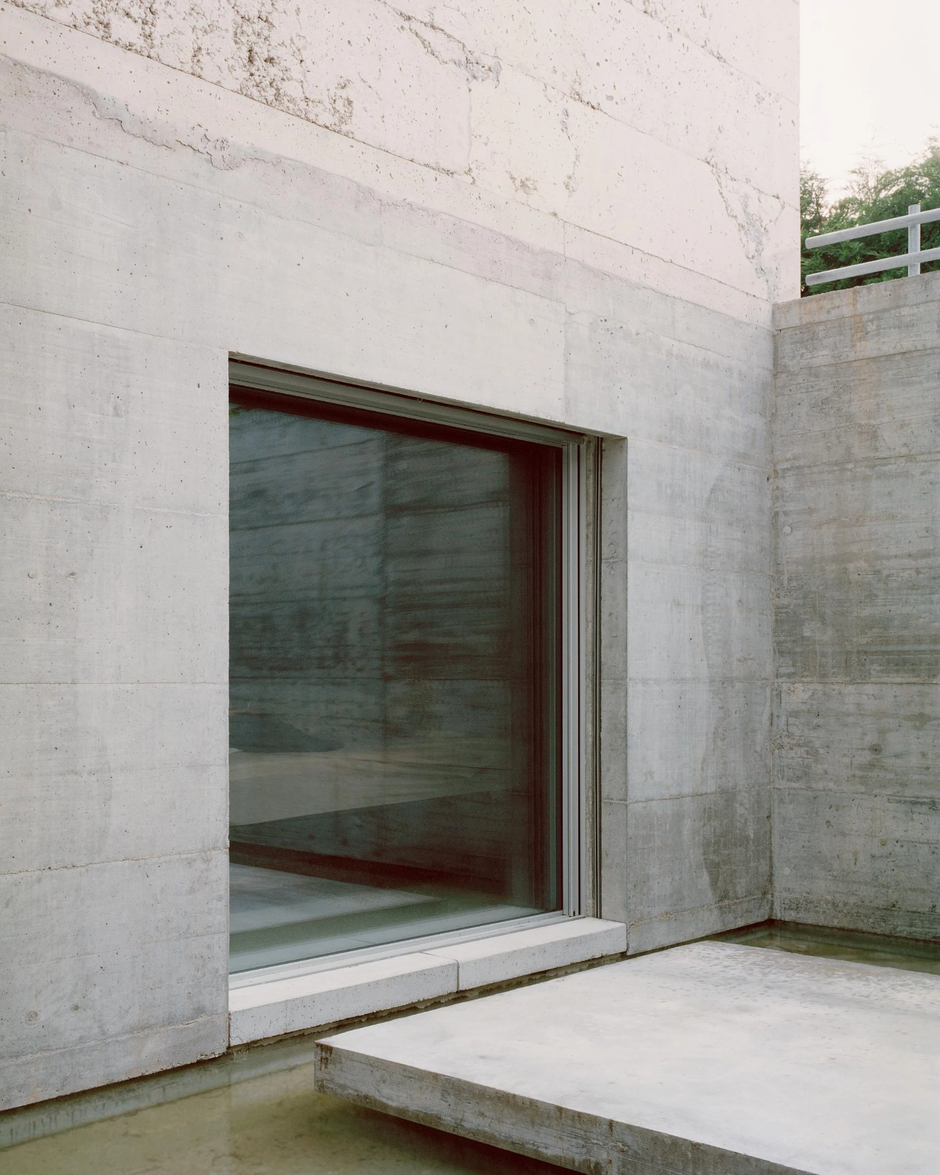 Villa M by Leopold Banchini Architects, Geneva Switzerland, board-formed concrete villa, reflecting water basin, Lake Geneva, Rory Gardiner