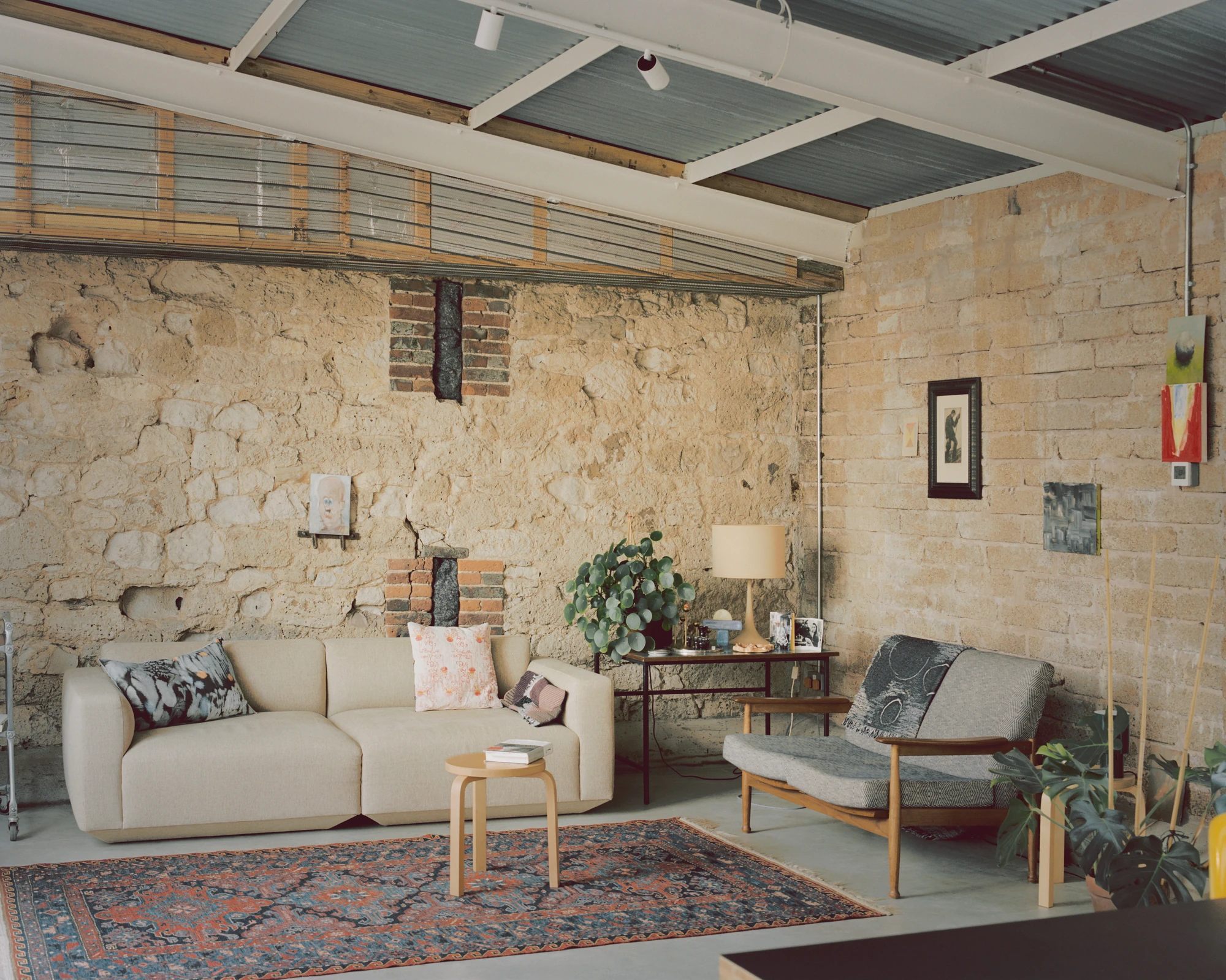 The Old Byre by Gianni Botsford Architects, photographed by Willem Pab — conversion of two farm buildings into a home and artist residency on the Isle of Wight, United Kingdom