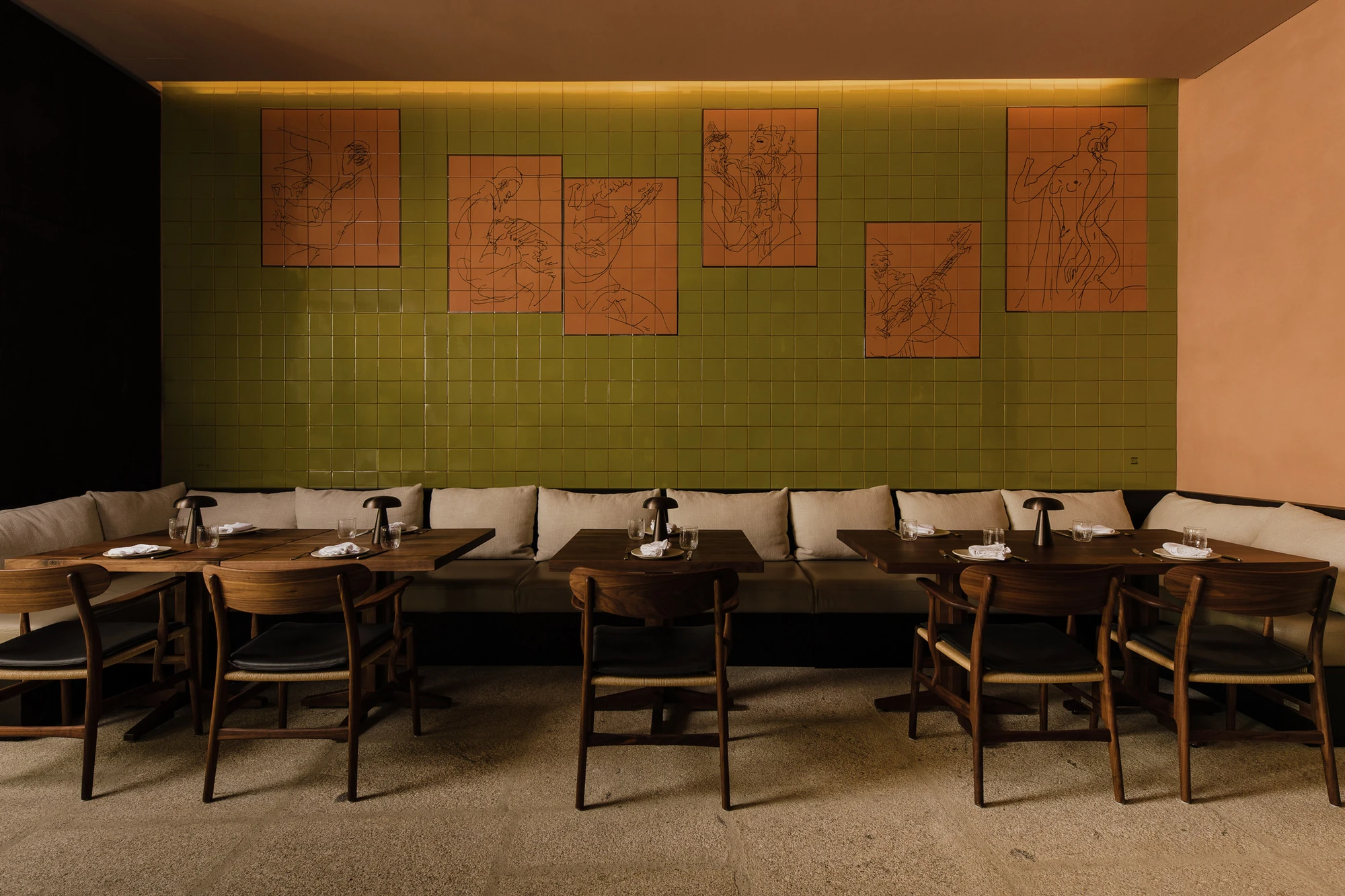 Cozinha das Flores by Space Copenhagen and mural by Álvaro Siza