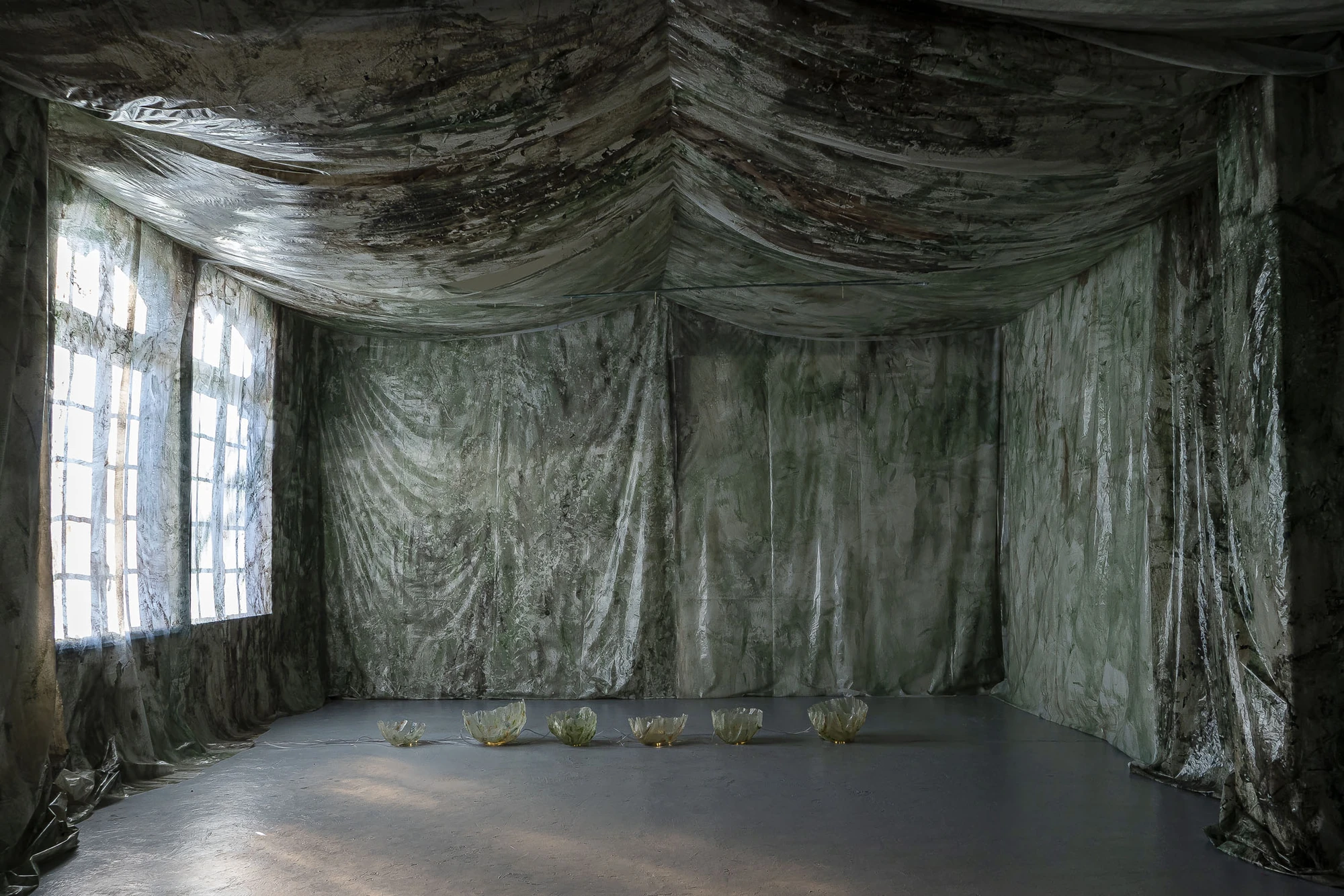 Paulina Mellado at MAC, Santiago by MAC Santiago — A sculpture built from sticks, branches and wire, a nest thickened into spatial form.