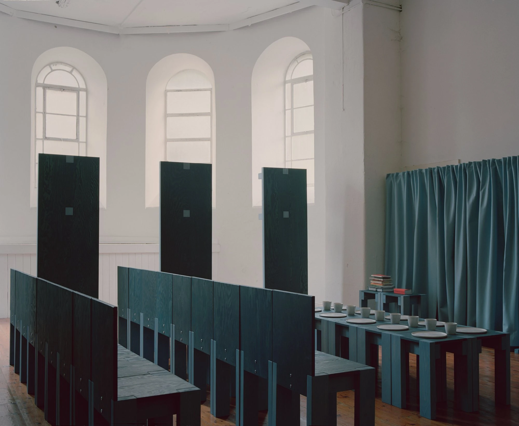 settle by Trestle, photographed by Willem Pab — settle by Trestle, Cork City, 2026, the moveable furniture pieces drawn from Irish vernacular furniture.
