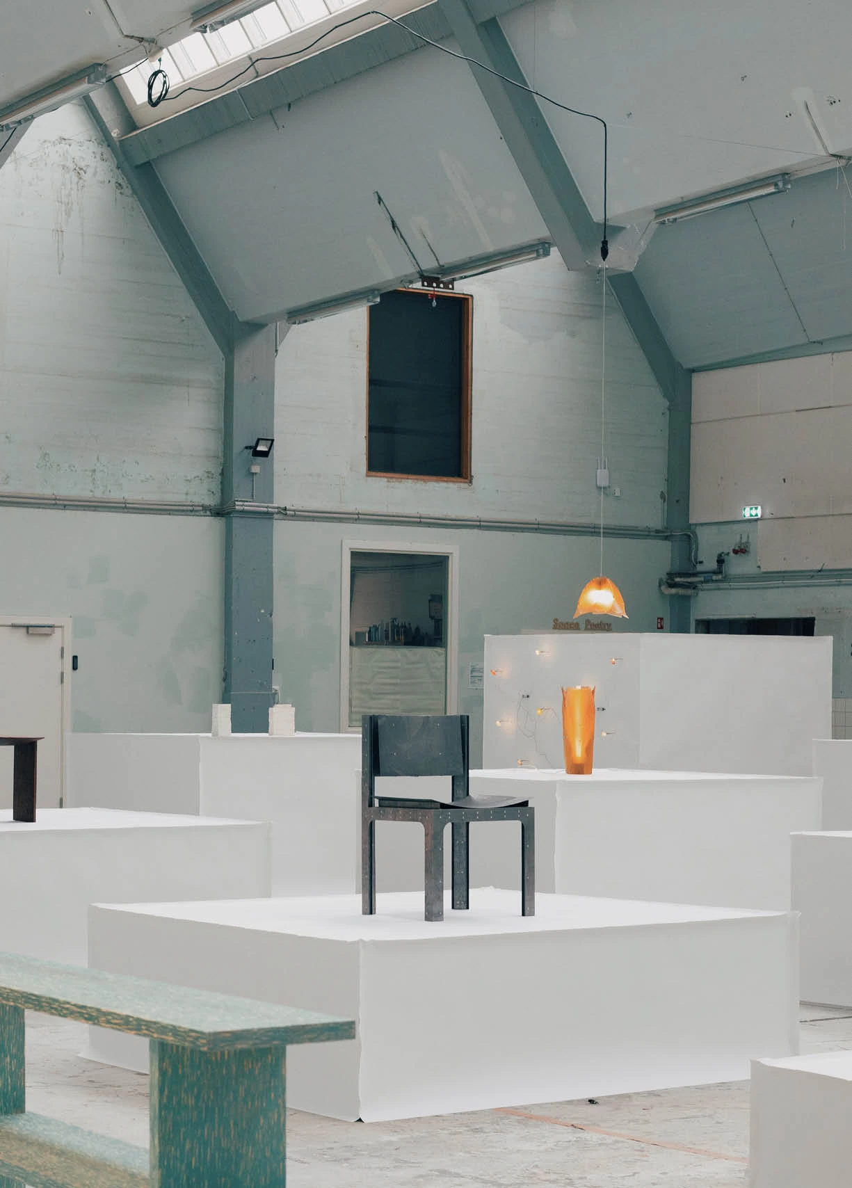 Trauer Tragen, Carrying Grief by Antonia Fischer, photographed by Maya Matsuura, Antonia Fischer — The chair shown among other works, exhibited with UKURANT at 3 Days of Design 2026 in Copenhagen.