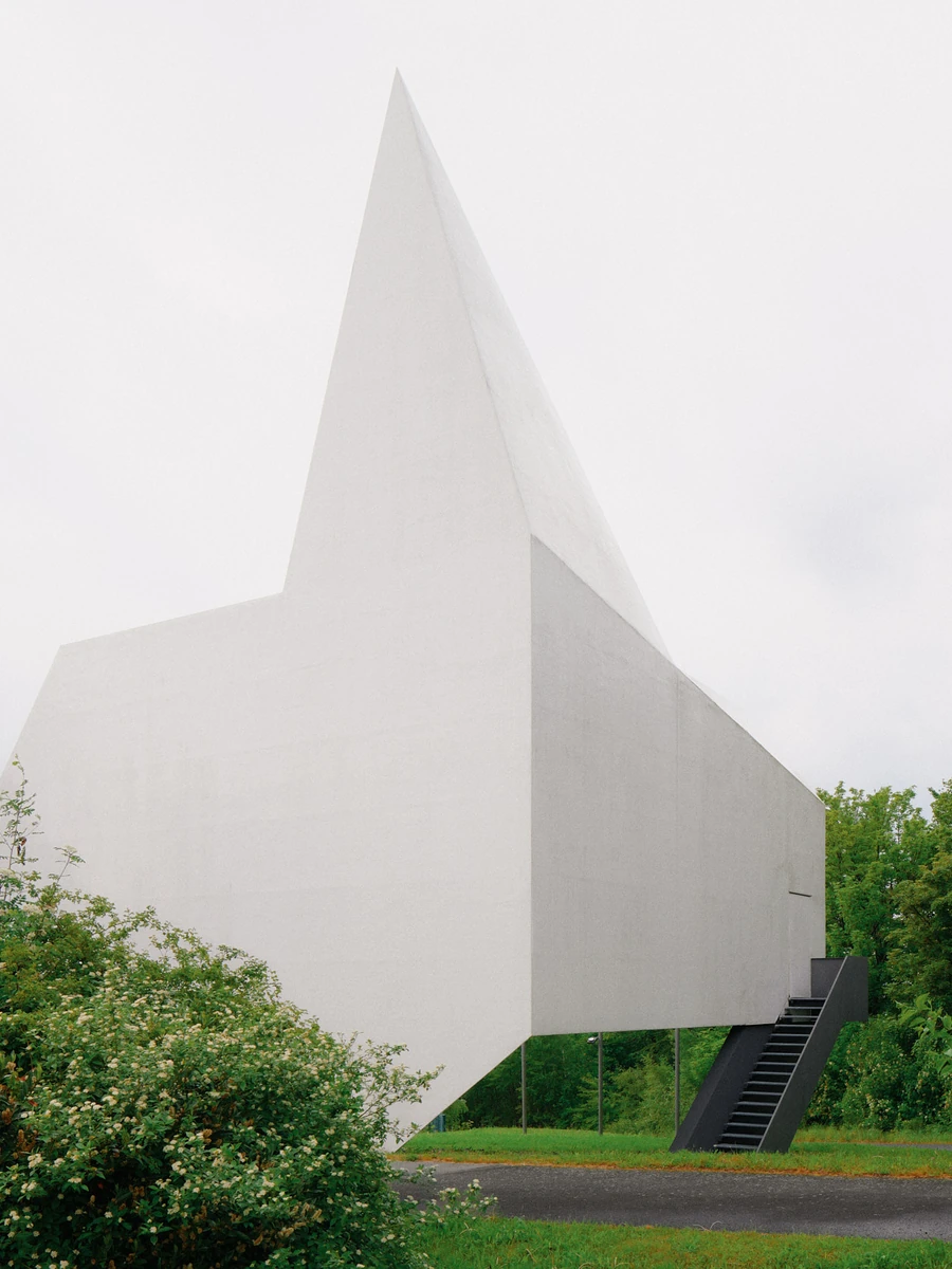 Autobahnkirche Siegerland by schneider+schumacher — Wilnsdorf, Germany: a church pictogram built at full scale beside the A45