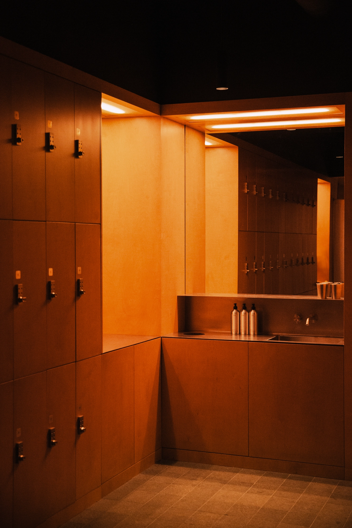 The Altar by MV-LLC — The changing room, an analog lightbox illuminating the mirror.