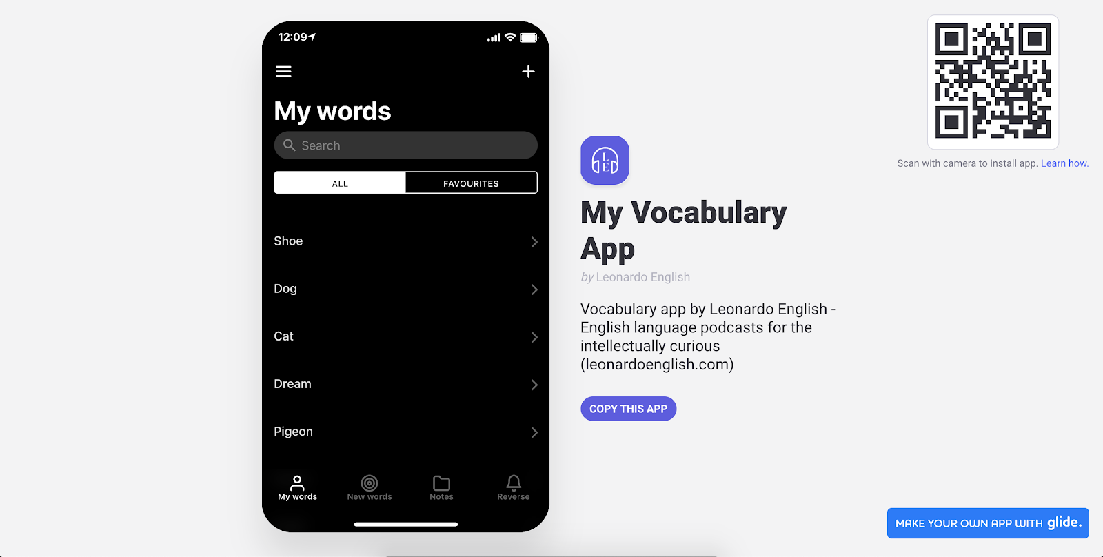 Crea una aplicación de vocabulario