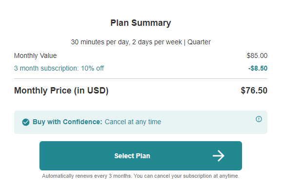 Subscribing to Cambly