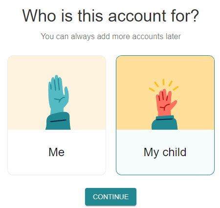 choosing a parent account on Cambly