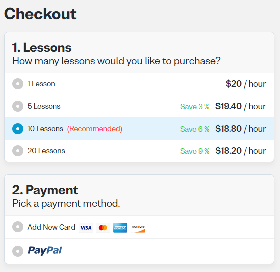 how to pay for Verbling