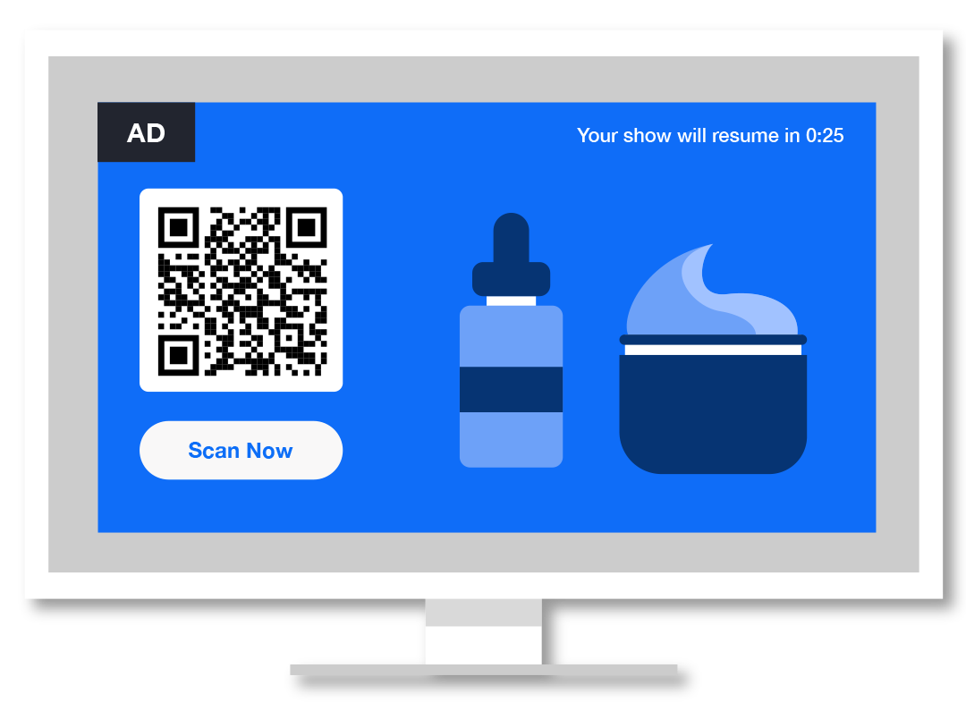 Illustration of an ad on a TV