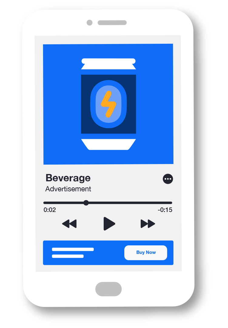 Illustration of an audio ad on a phone