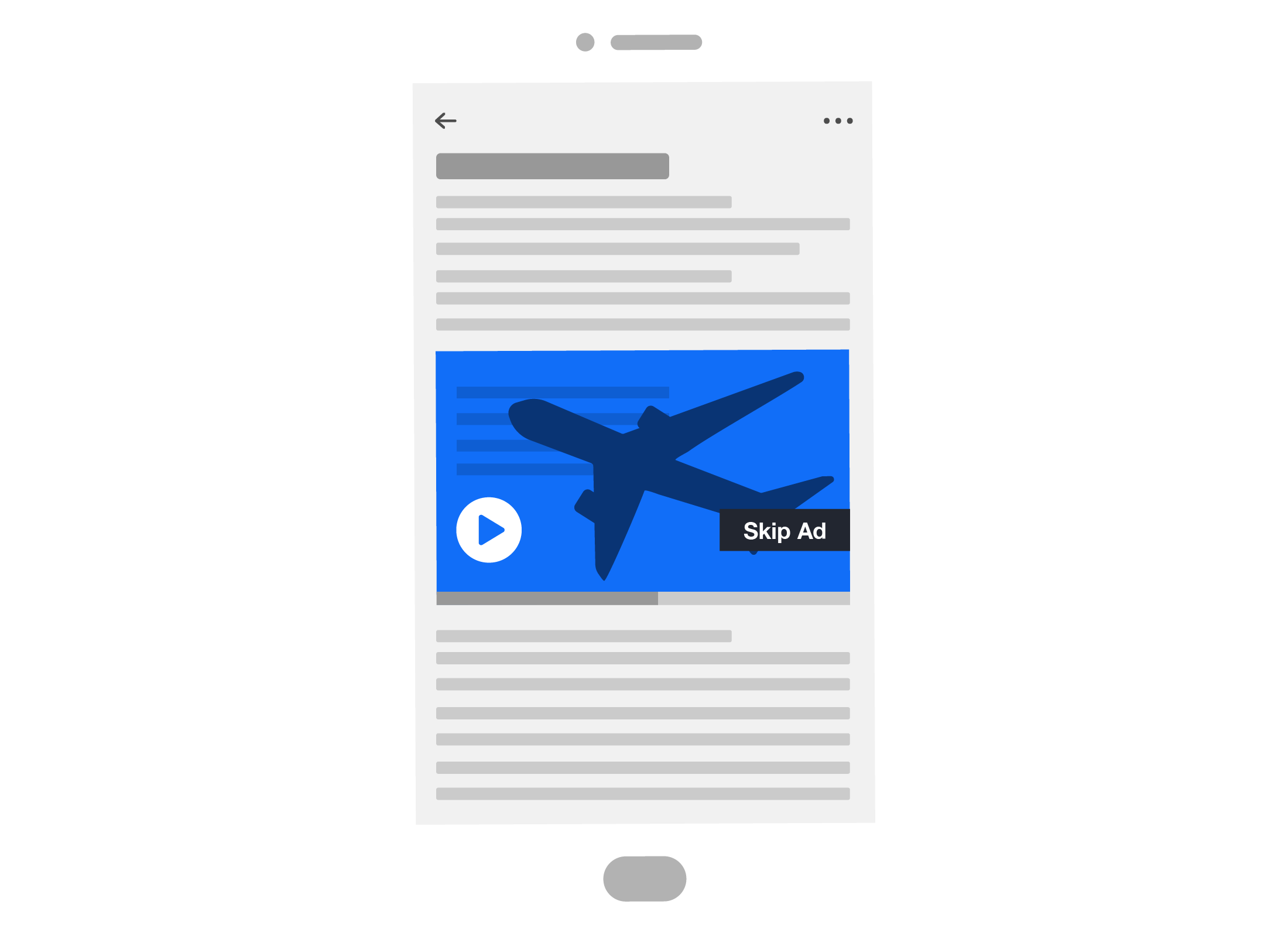 Illustration of a video ad delivered while in-stream of content