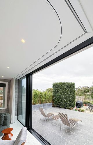 Blindspace roller blinds fitted to corner windows – Trimless blinds for corner windows
