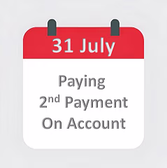 paying second payment on account