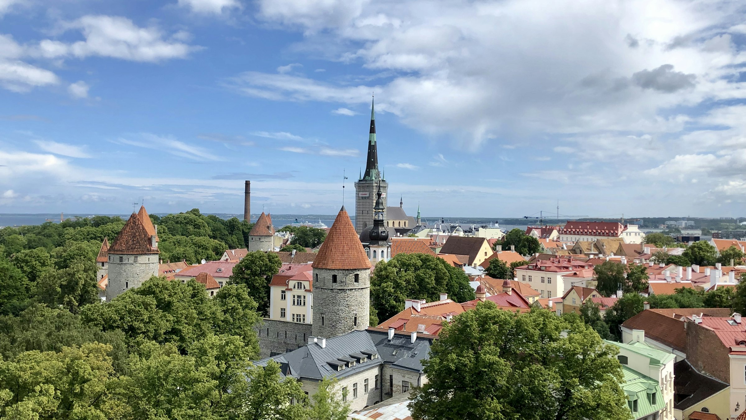 The towers and rooftops of Tallinn's Old Town