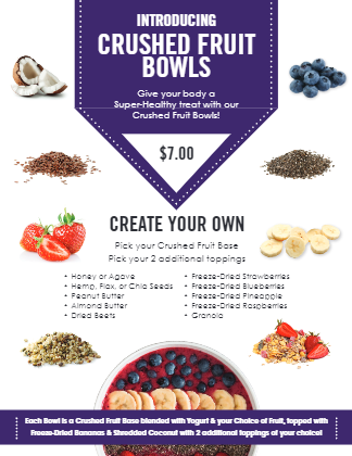 Crushed Fruit Bowl Counter Card - Programs