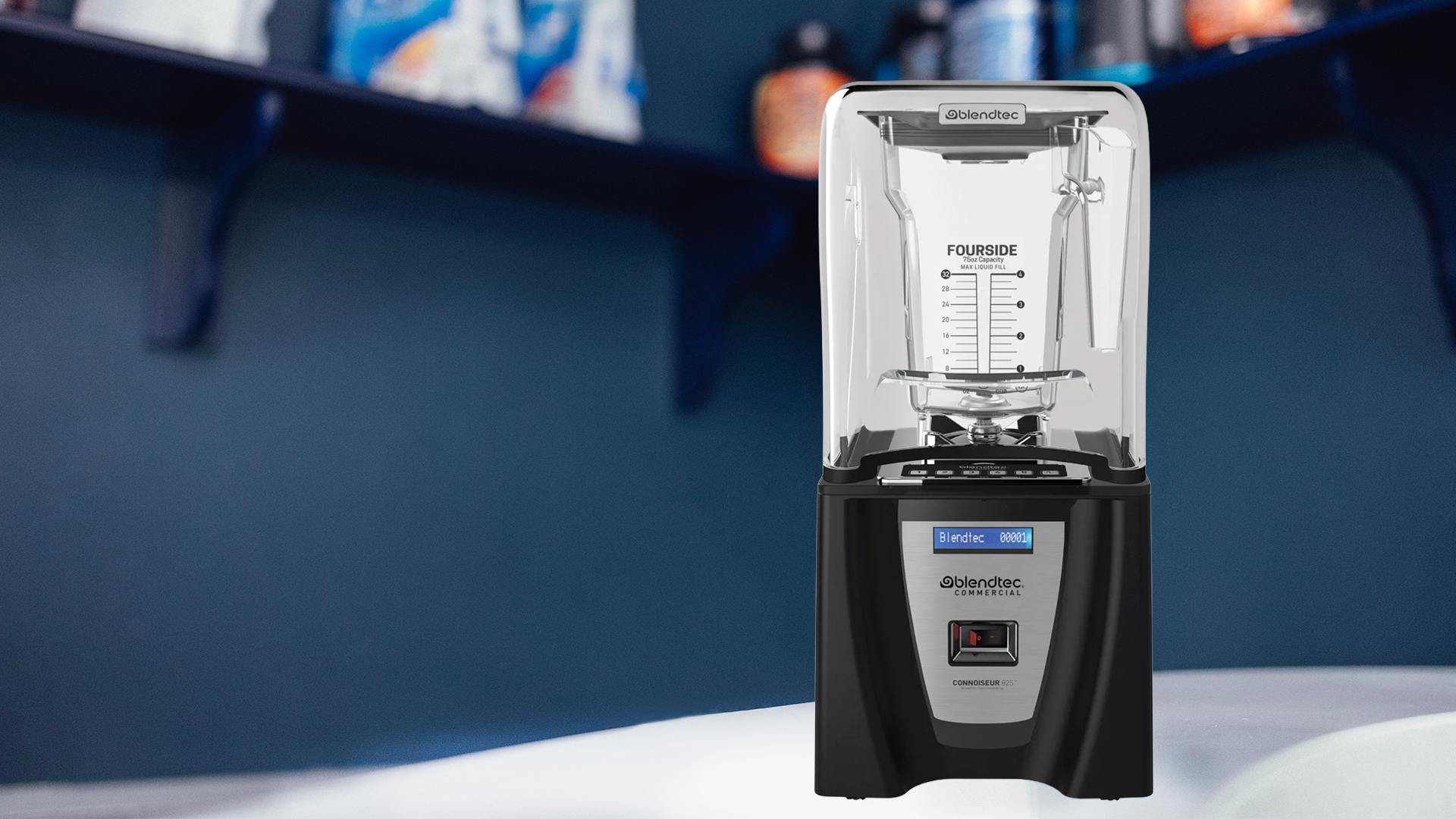 Blendtec Blender on Gym Shake Bar Marble Counter