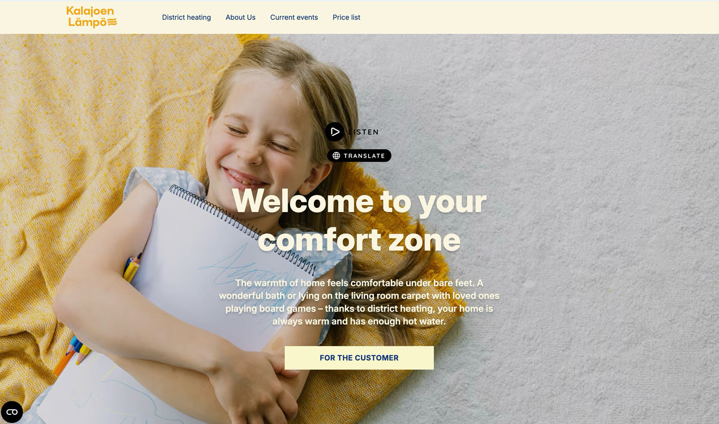 Website for Kalajoen Lämpö by Samuli Jokinen