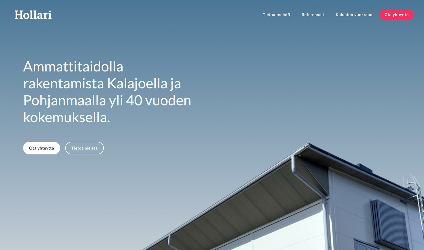 Website for Hollari by Samuli Jokinen