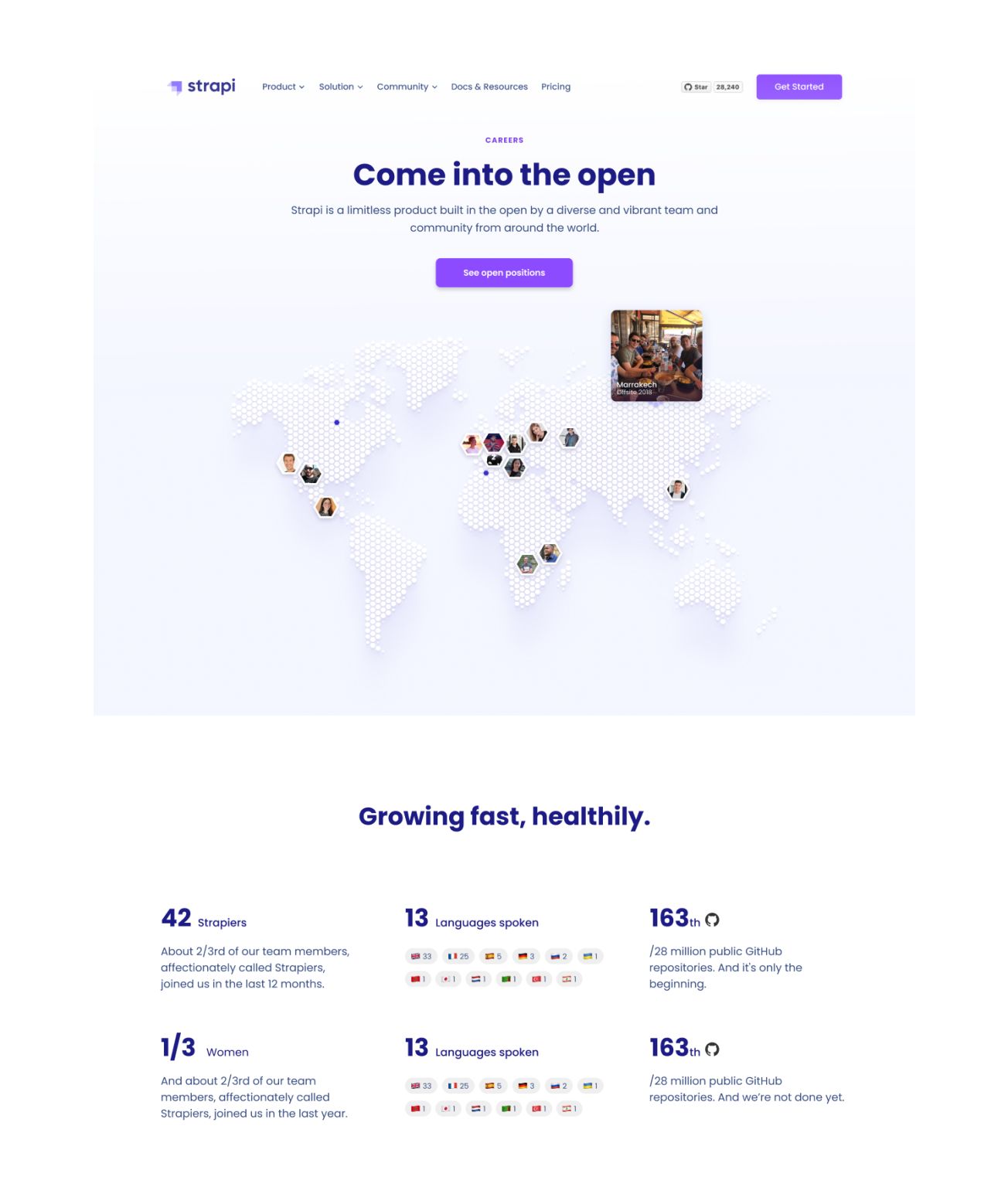 Page d'accueil de Strapi