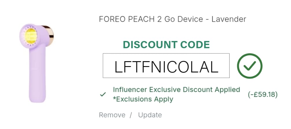 FOREO PEACH 2 Go discount code