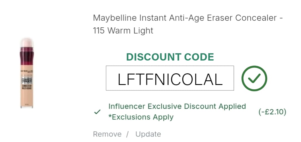 Maybelline Instant Anti Age Eraser Concealer Discount Code