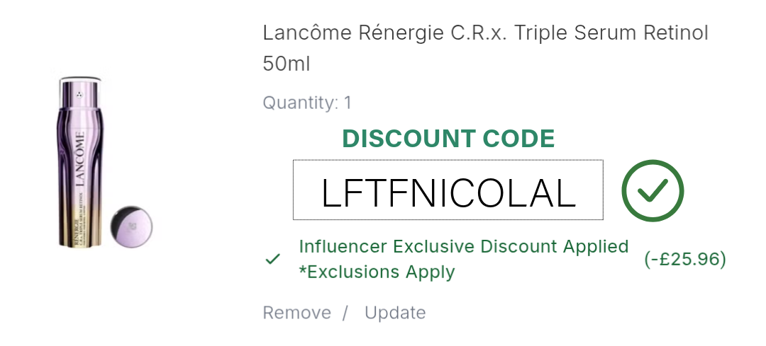 Lancome Renergie CRX Discount Code