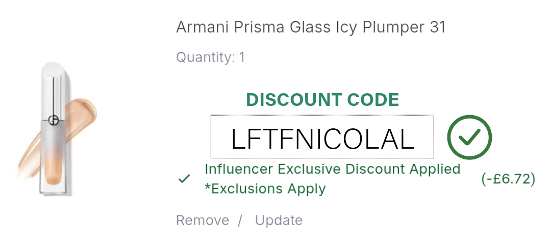 Armani Prisma Glass Icy Plumper Discount Code