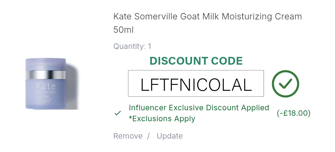 Kate Somerville Goat Milk Moisturizer Discount Code Promo