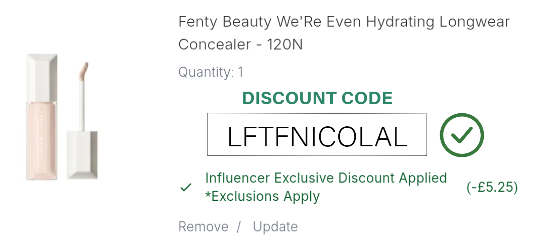 Fenty Beauty We're Even Concealer Discount Code