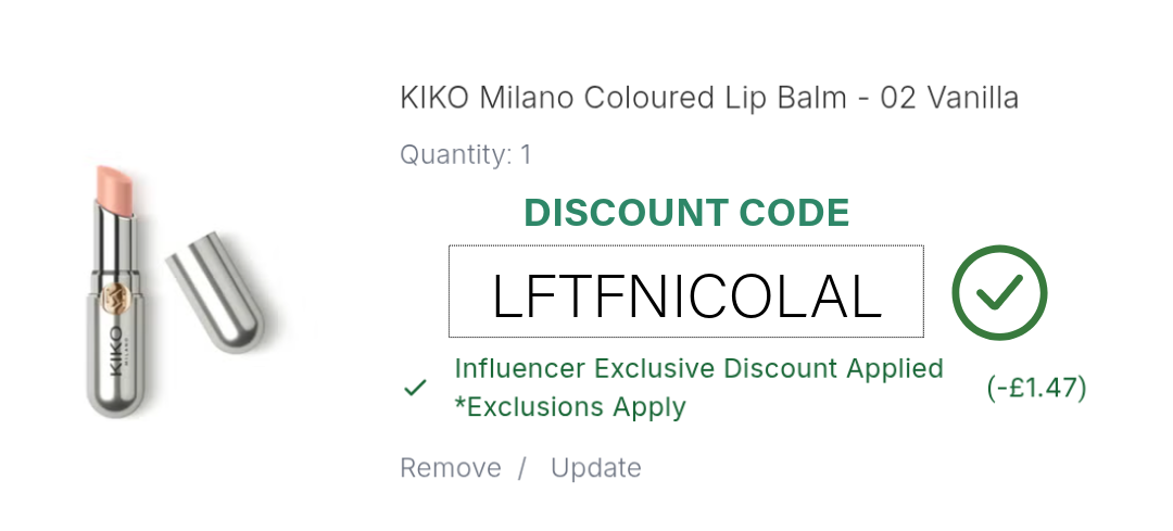 KIKO Milano Coloured Lip Balm Discount Code