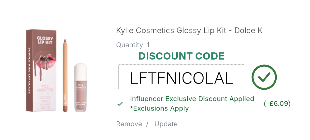 Kylie Cosmetics Glossy Lip Kit Discount Code