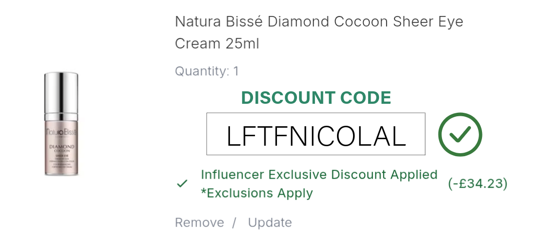 Natura Bissé Diamond Cocoon Eye Cream Discount Code