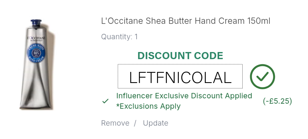 L’Occitane Shea Butter Hand Cream Discount Code