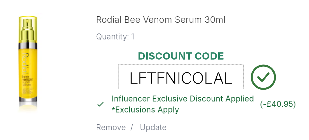 Rodial Bee Venom Serum Discount Code