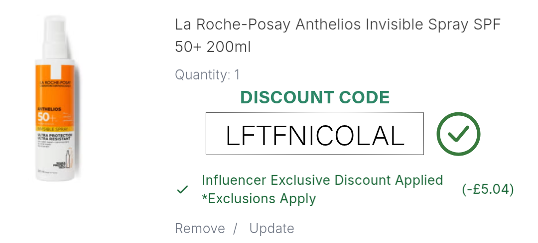 La Roche-Posay Anthelios Invisible Spray Discount Code