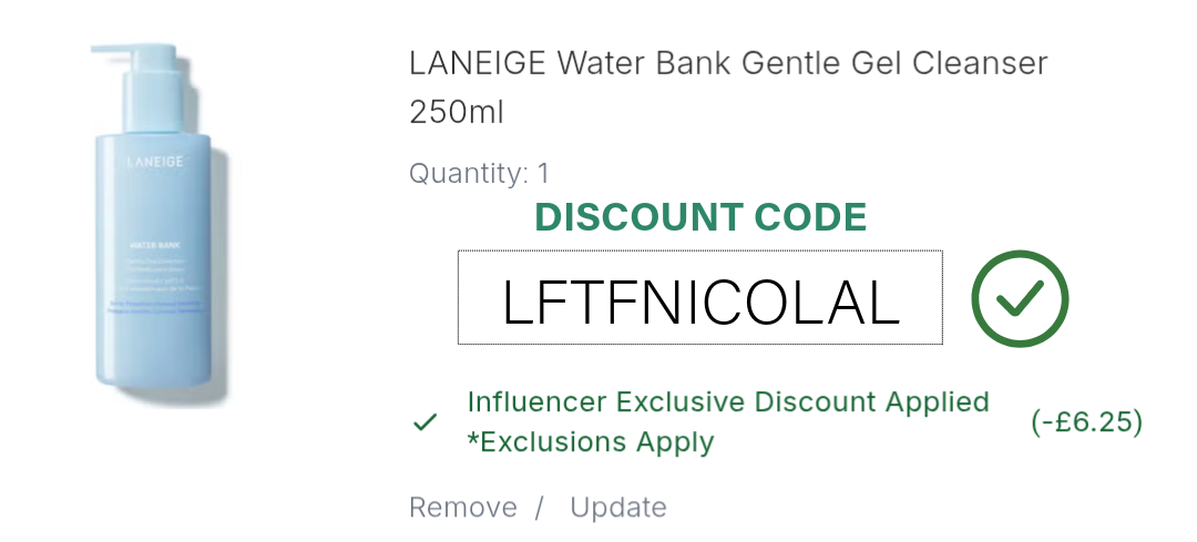 Laneige Water Bank Gel Cleanser Promo Code