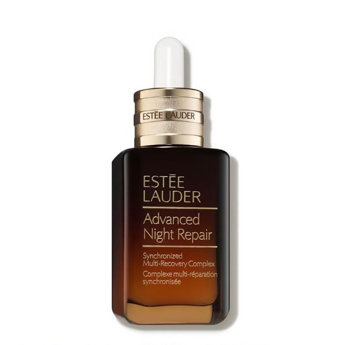The iconic brown glass bottle of the Estée Lauder Advanced Night Repair Synchronized Multi-Recovery Complex Serum. Read my review and learn how to get a 20% discount for huge offers and savings on this essential serum
