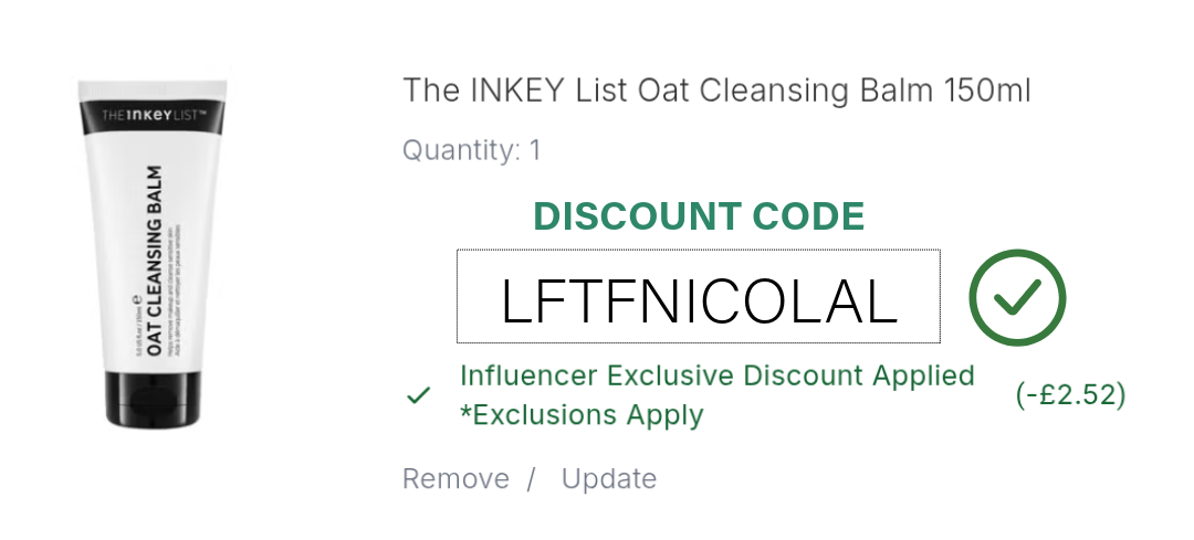The INKEY List Oat Cleansing Balm Discount Code