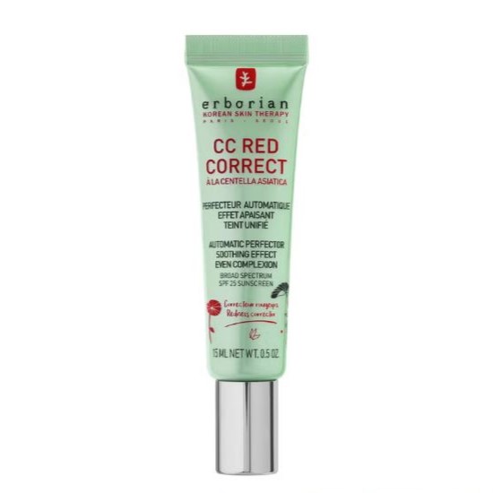 The sleek white and green tube of the Erborian CC Red Correct. Read my review and find out how to get a 20% discount code for huge offers and savings on this product to banish redness
